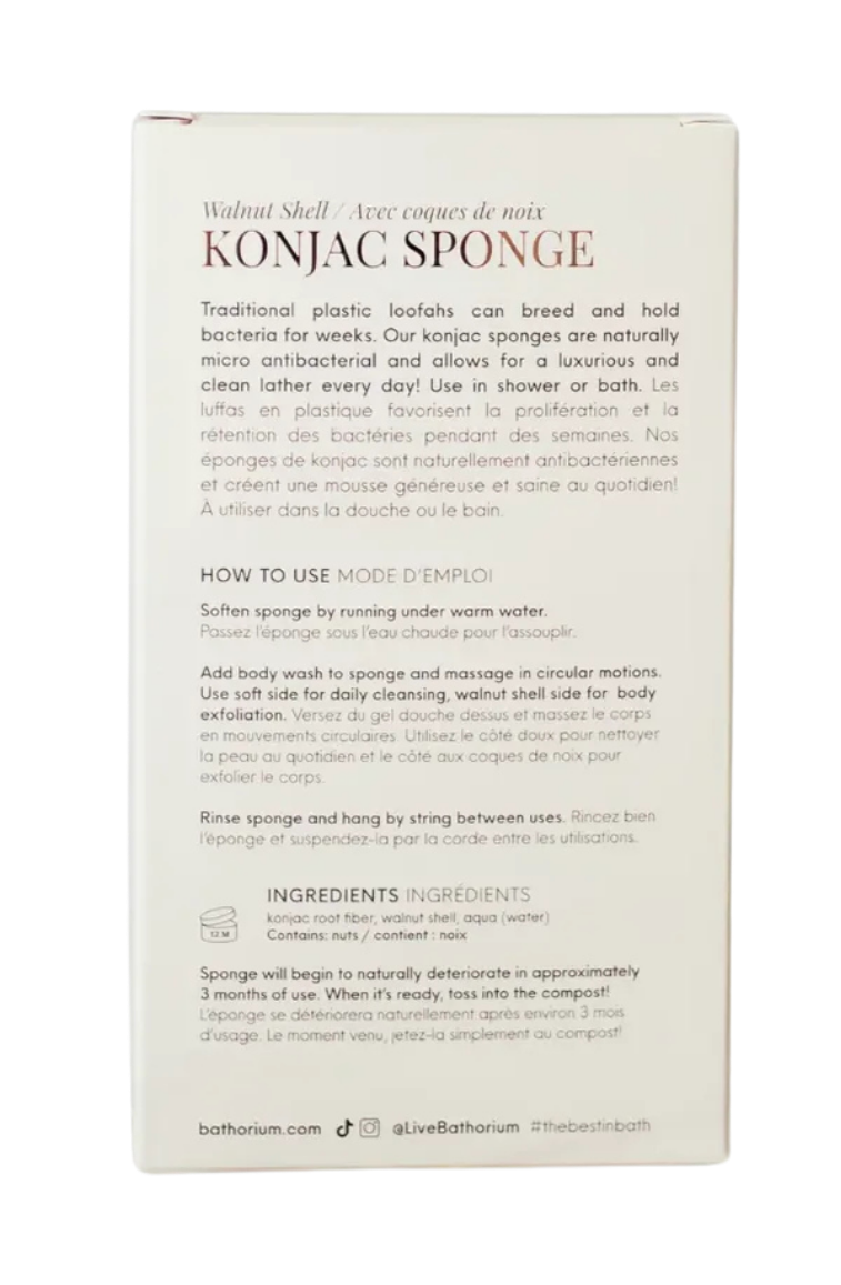 Konjac Walnut Shell Exfoliating Body Sponge